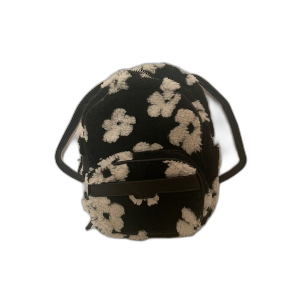 Black and White Floral Mini Convertible Backpack/Crossbody